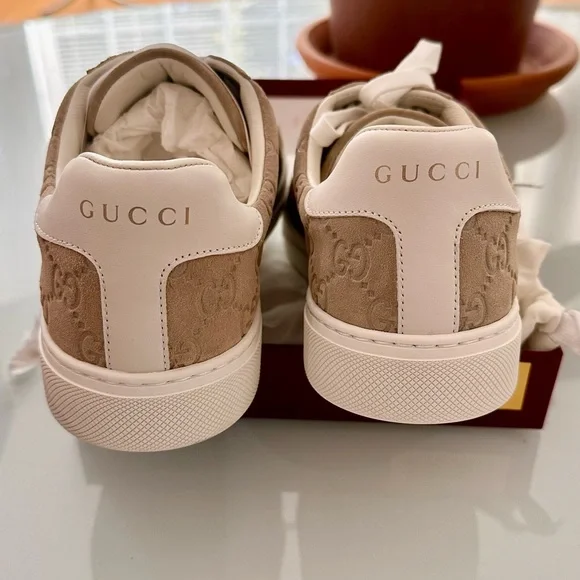 GUCCI brown suede classic red and green strip Womens SZ 7 sneakers NWT & Box - Picture 7 of 10